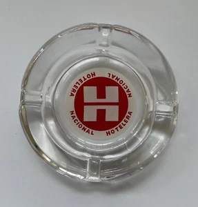 Vidrio grueso redondo vintage Ashtray Nacional Hotelera Hotel México - Imagen 1 de 3