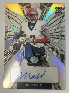 2022 Leaf Valiant Malik Willis Rookie Auto /5 Leopard Crystal SSP RC Liberty - Picture 1 of 3