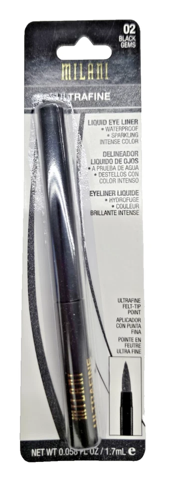 NEW Milani Ultrafine Liquid Eyeliner WATERPROOF-02 Black Gems - Image 1 of 1