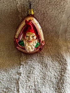 OWC Old World Christmas ornament Santa Elf looking out window blown glass figura - Picture 1 of 2