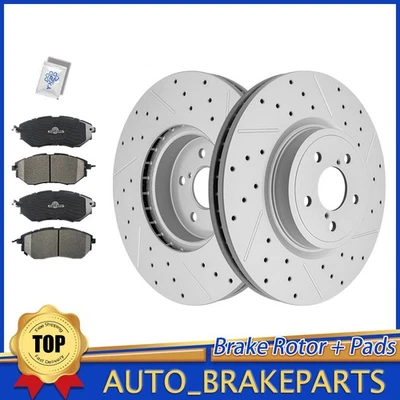 316mm Front Drilled Brake Rotors Ceramic Pads for Subaru Forester Legacy Outback - Image 1 of 4