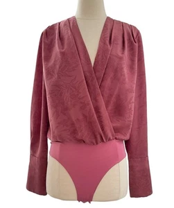 Favorite Daughter Anthropologie The Date Blouse Bodysuit Womens SM Floral Mauve - Picture 1 of 11