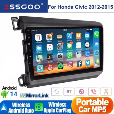 For 2012-2015 Honda Civic Apple Carplay Android 14.0 Car Stereo Radio GPS WIFI - Изображение 1 из 4