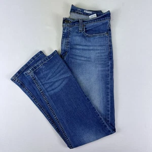 Pantalones de mezclilla para hombre GEORGE talla 31x30 azul lavado oscuro pierna recta elásticos Reg. Ajuste - Imagen 1 de 6