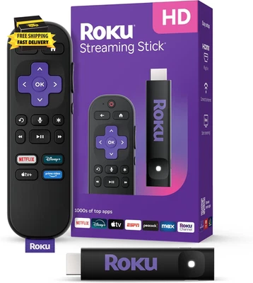 Streaming Stick HD 2025 — Dispositivo de transmisión HD para TV con control remoto por voz, gratuito y  Foto 1 de 4