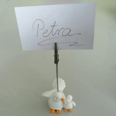 Porta Carte Segnaposto Carta da Tavolo Tag Nome Coppia di Colombe Tortore #2 - Immagine 1 di 4