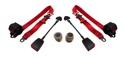 3 Point Red Seat Belts Pair for Porsche 911 912 914 356 - Image 1 of 4