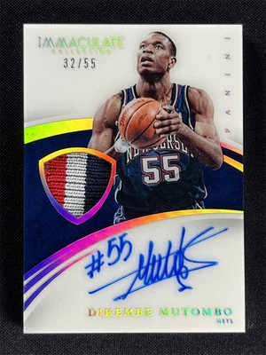 2014-15 Panini Immaculate Collection Dikembe Mutombo #32 Jersey Patch Auto /55 - Image 1 of 2