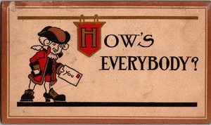 Postkarte How's Everybody A. M. Davis Divided Back gestempelt 1912 - Bild 1 von 3