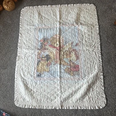 Edredón de libro de lectura de oso de peluche hecho a mano manta para cuna 44x35 vintage Foto 1 de 4