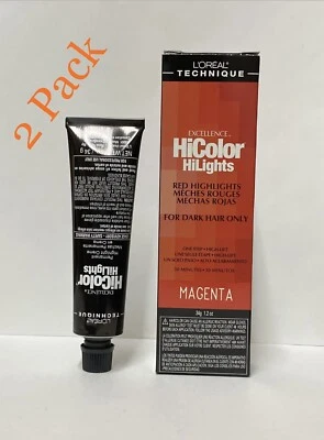 Color de cabello L'Oréal Excel HiColor HiLights, magenta - 1,2 oz (paquete de 2) Foto 1 de 3