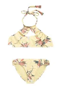 O'Neill L113716 Kids Casey Floral High-Neck Golden Mist Girl's Size 14 - Picture 1 of 1