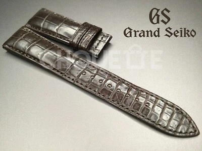 Correa de cuero de cocodrilo marrón oscuro Grand Seiko RG01W21BN 21mm - Hecha en JAPÓN - Foto 1 de 4