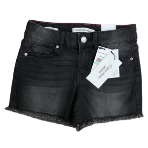 Calvin Klein Girls Mid-Rise Boy Jean Shorts Black Size 8 - Picture 1 of 9