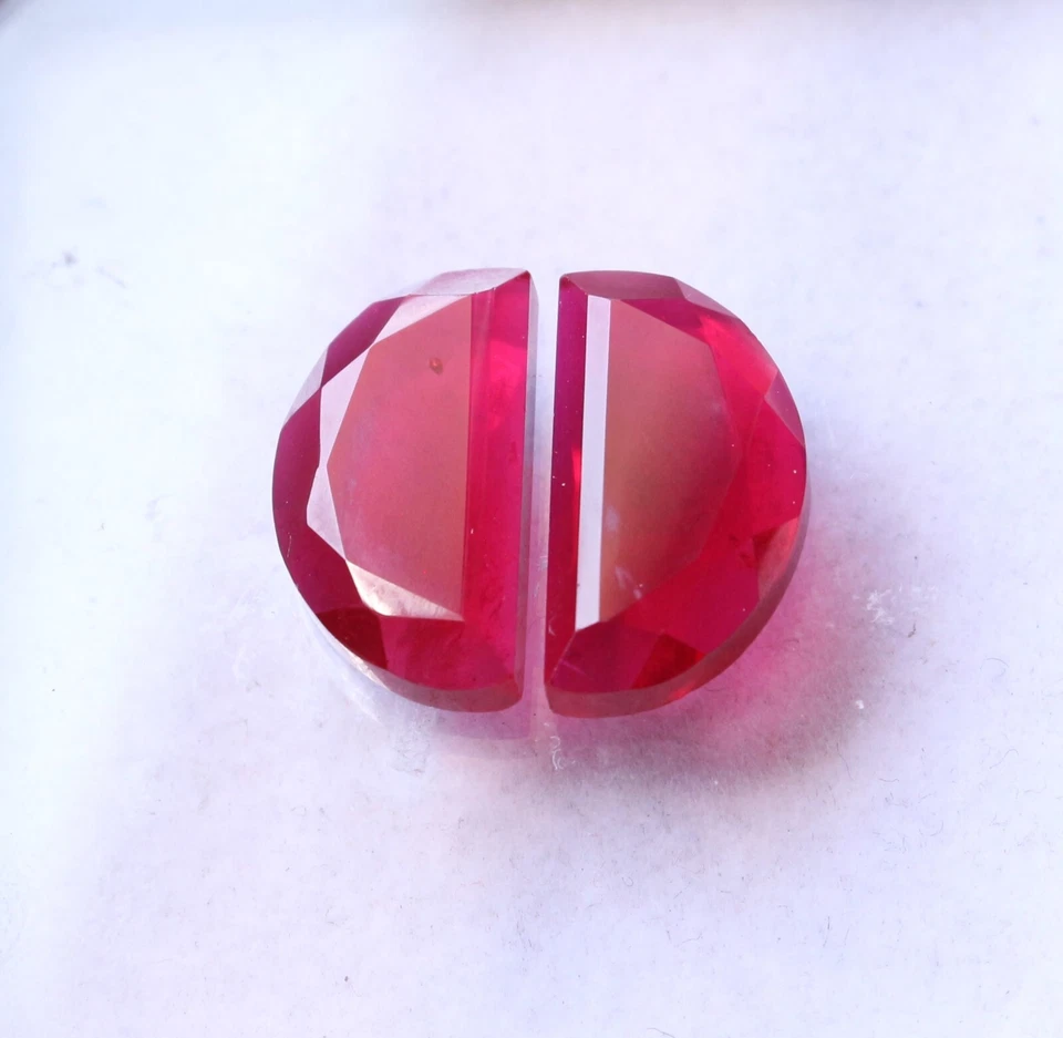 Ruby Loose Gemstone Lab Create Ruby Cut Cab Flat Back Ruby Making Jewelry18X10MM - Image 1 of 4