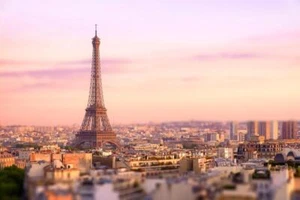 Sunset over Eiffel Tower in Paris Photo Photograph Poster 16x24 - Picture 1 of 3