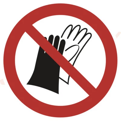 BEST OF STICKERS Aufkleber Handschuhe verboten Verboten Arbeitsschutz Wetterfest UV-Beständig