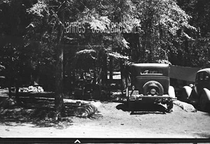 BLACK & WHITE NEGATIVE * snapshot parked car ATLAS TIRES cover on spare wheel - Picture 1 of 3