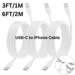 Câble de charge USB C chargeur rapide 3/6 pieds pour iPhone 14 13 12 11 Pro Max XR 8 iPad - Photo 1 sur 15