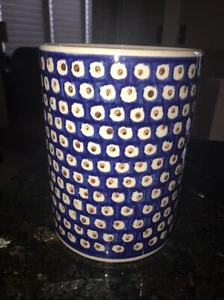 Polish Pottery Manufaktura Boleslawiec Canister Container Utensil Holder - Picture 1 of 5