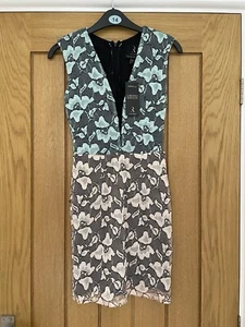 BNWT Rare London Lace Dress XS UK Size 6 Deep Plunge Wired V Neck Mini Dress - Picture 1 of 6