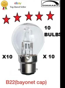10x B22 18w 28w 42w GOLF GLOBE BULBS DIMMABLE LIGHT HALOGEN BULBS BAYONET CAP - Picture 1 of 1