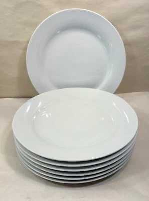 Set of Seven (7) World Market White Porcelain 10-1/2" Dinner Plates - Unboxed - image 1 of 4