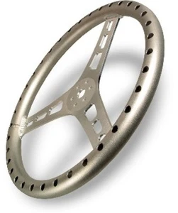 JOES ALUMINUM LIGHTWEIGHT STEERING WHEEL 15" FLAT DRILLED PLAIN JOE13535-A - Picture 1 of 1