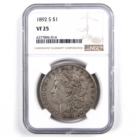1892 S Morgan Dollar VF 25 NGC 90% Silver US Coin SKU:I3072 Cover