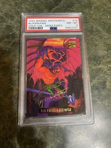 1994 Marvel Masterpieces Gold Foil Signature Series Bloodhawk #16 PSA 8 - Bild 1 von 2