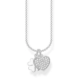 THOMAS SABO Kette Kleeblatt und Herz 925 Sterlingsilber weiße Steine SCKE150316 - Bild 1 von 2