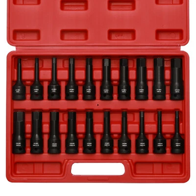 1/2" Drive Master Impact Hex Bit Set SAE 1/4"-3/4",Metric 6mm-19mm Cr-Mo - Image 1 of 4