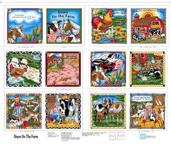 Quilting Treasures ~ Down On The Farm ~ 100% Cotton Soft Fabric Book Panel - Image 1 of 1