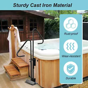 Two-Way Hot Tub Handrail Spa Side Handrail 38" - 58" Adjustable Height Grab Rail - Picture 1 of 11