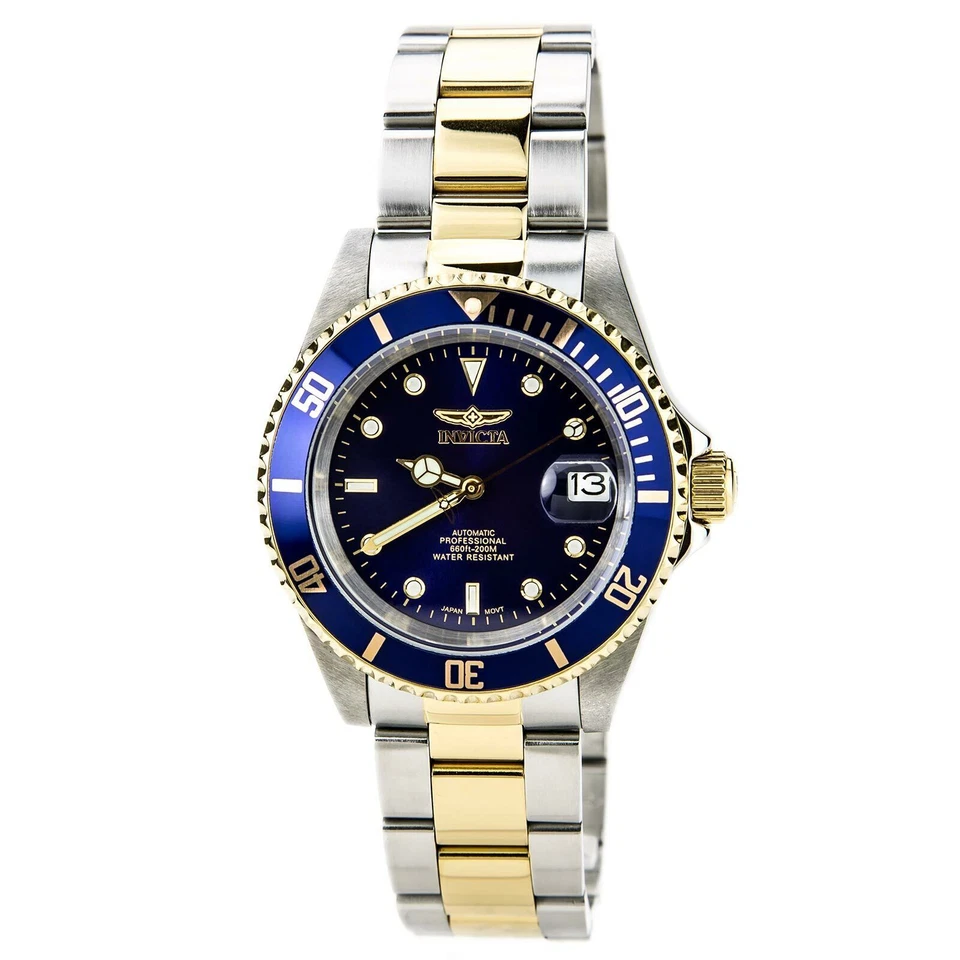 Invicta Pro Diver 8928OB 40 mm Staines Seel Men's Automatic Watch - Steel, Gold, Blue