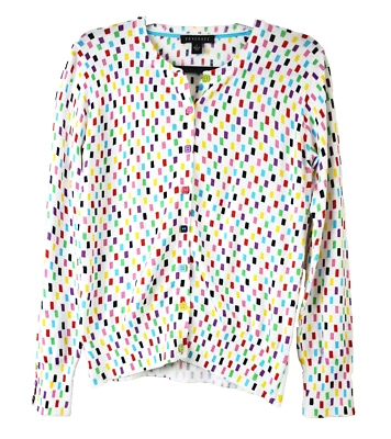 Foxcroft Womens Small Sweater Cardigan Colorful Unique Buttons Lightweight  - Image 1 of 4