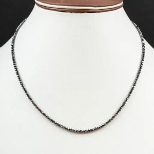3 mm 18 Inches Black Diamond Necklace Quality AAA Certified ! Anniversary gift - Picture 1 of 5