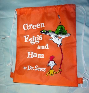 14" Alto 11.5" Ancho Dr Seuss Huevos Verdes y Jamón Gato en el Sombrero Mochila Bolso de Mano - Imagen 1 de 5