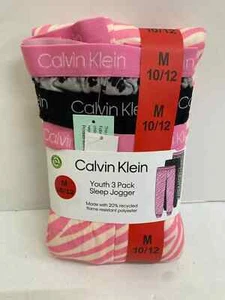 Calvin Klein Youth Girls 3 Pack Sleep Jogger Pants Size M 10/12 New - Picture 1 of 3