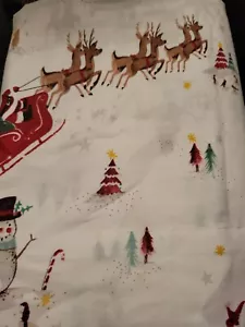Pottery Barn Kids Santa Sleigh Sheet Set, Cotton Percale, Twin. Opened package - Picture 1 of 2