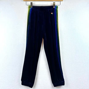 Aviator Nation Blue Crushed Velvet Kids Size 8 Stripe Sweatpants Athleisure Pant - Picture 1 of 12