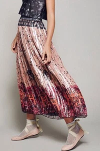 Anna Sui "Lion in the sky" pleated midi skirt size UK10 - Picture 1 of 8