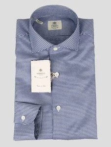 NUEVA CAMISA LUIGI BORRELLI ALGODÓN AZUL BLANCO US 15.75 - EU 40 US848 - Imagen 1 de 4