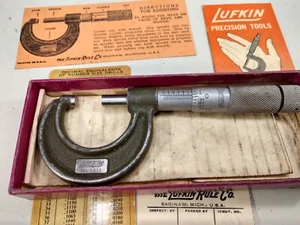 Lufkin vintage número Micrómetro 1911 0"" - 1"" con caja, papeleo y llave - Imagen 1 de 17