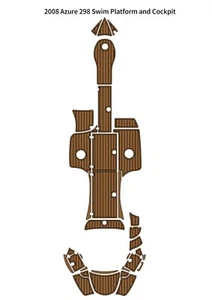 2008 Azure 298 Swim Platform Cockpit Pad Boat EVA Foam Faux Teak Deck Floor Mat - Picture 1 of 24