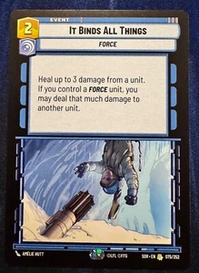 Star Wars Unlimited Spark of Rebellion It Binds All Things Rare Card - Picture 1 of 2