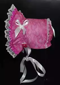 Cofano bambino in pizzo rosa scuro e fucsia - Foto 1 di 4