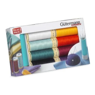 Gütermann Allesnäher + Nadel-Twister Nähfaden-Set (8 Farben/ 100 m) - Bild 1 von 4