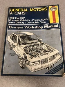 🔥Haynes 829 US 1982-1993 GM Century Celebrity Ciera Cutlass 6000 Repair Manual - Picture 1 of 17