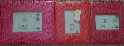 Juego de 3 marcos de fotos acolchados Ikea Rappe rojo, rosa, naranja 1- 5x7 2- 4x6 Foto 1 de 4